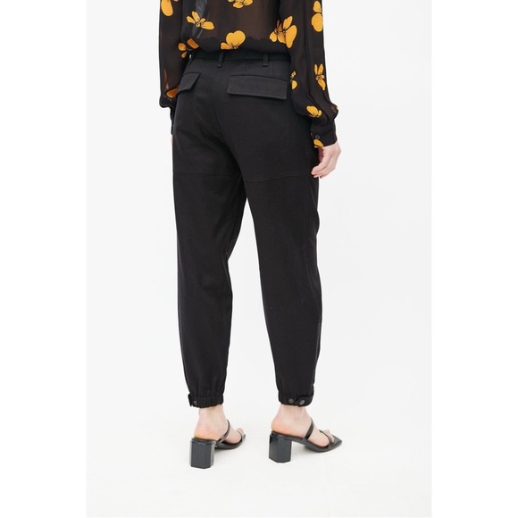 Nili Lotan Black Arliss Utility Cargo Jogger Pants Womens Zip Ankles - Picture 4 of 9